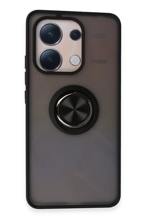 Uray store Xiaomi Redmi Note 13 4G Kılıf Montreal Yüzüklü Silikon Kapak - Siyah