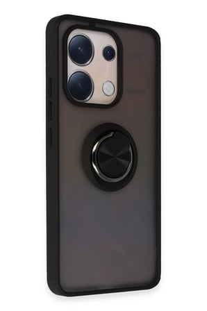 Uray store Xiaomi Redmi Note 13 4G Kılıf Montreal Yüzüklü Silikon Kapak - Siyah