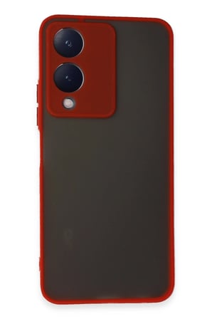 Uray store Vivo Y17S Kılıf Montreal Silikon Kapak - Kırmızı