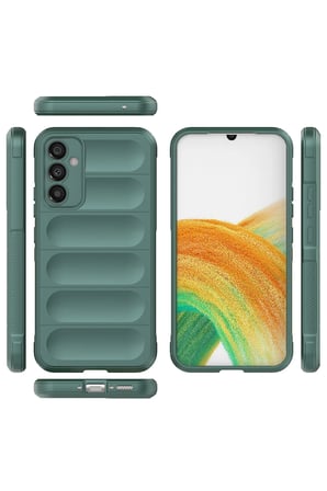 Uray store Samsung Galaxy A15 4G Kılıf Optimum Silikon - Koyu Yeşil