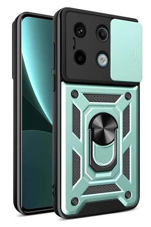 Uray store Xiaomi Poco X6 Pro Kılıf Pars Lens Yüzüklü Silikon - Yeşil
