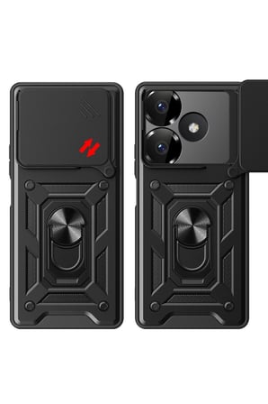 Uray store Xiaomi Redmi 13 4G Kılıf Pars Lens Yüzüklü Silikon - Gold
