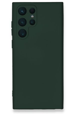 Uray store Samsung Galaxy S24 Ultra Kılıf Nano içi Kadife Silikon - Koyu Yeşil
