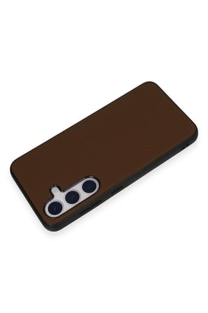 Uray store Samsung Galaxy S24 Kılıf Taft Kapak - Kahverengi