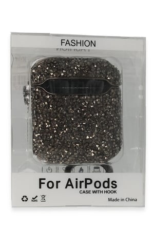 Uray store Apple Airpods 2 (2.nesil) Mira Taşlı Kılıf - Siyah