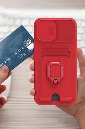 Uray store Xiaomi Redmi Note 13 Pro 5G Kılıf Zuma Kartvizitli Yüzüklü Silikon - Lila