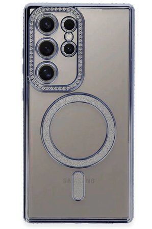 Uray store Samsung Galaxy S24 Ultra Kılıf Joke Simli Magneticsafe Kılıf - Mavi