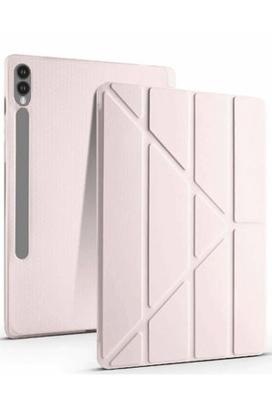 Uray store Samsung Galaxy X610 Tab S9 FE Plus 12.4 Kılıf Kalemlikli Mars Tablet Kılıfı - Rose Gold