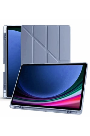Uray store Samsung Galaxy X610 Tab S9 FE Plus 12.4 Kılıf Kalemlikli Mars Tablet Kılıfı - Lavender
