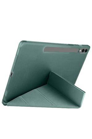 Uray store Samsung Galaxy X610 Tab S9 FE Plus 12.4 Kılıf Kalemlikli Mars Tablet Kılıfı - Koyu Yeşil