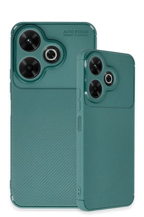 Uray store Xiaomi Redmi 13 4G Kılıf Auto Focus Karbon Kapak - Koyu Yeşil