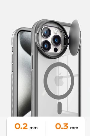 Uray store Apple iPhone 14 Pro Max Kılıf Teleskop Lens Magsafe Silikon Kapak - Derin Mor