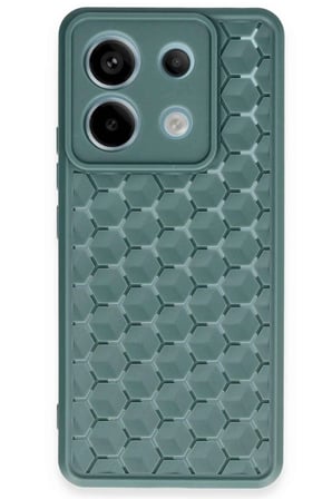 Uray store Xiaomi Redmi Note 13 Pro 5G Kılıf Petek Silikon Kapak - Koyu Yeşil