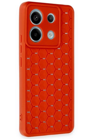 Uray store Xiaomi Redmi Note 13 Pro 5G Kılıf Petek Silikon Kapak - Kırmızı