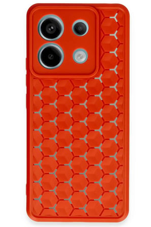 Uray store Xiaomi Redmi Note 13 Pro 5G Kılıf Petek Silikon Kapak - Kırmızı