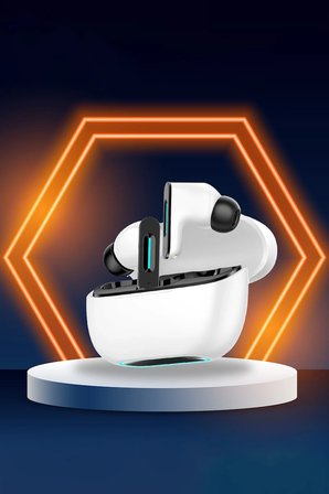 Uray store LS-518 Aktif Gürültü Engelleyici Özellikli TWS Airpods Kulaklık - Beyaz-Siyah