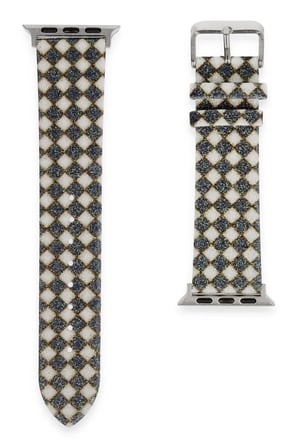 Uray store Apple Watch 42mm Karo Motif Kordon - Siyah