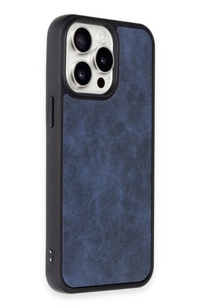 Uray store Apple iPhone 14 Pro Max Kılıf Aras Deri Kapak - Lacivert
