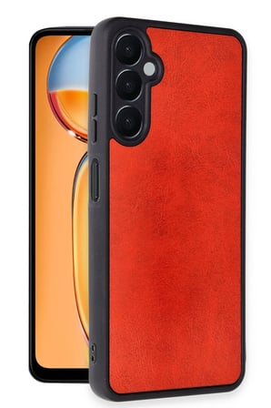 Uray store Samsung Galaxy A35 5G Kılıf Aras Deri Kapak - Kırmızı