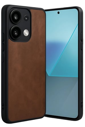 Uray store Xiaomi Redmi Note 13 4G Kılıf Aras Deri Kapak - Taba