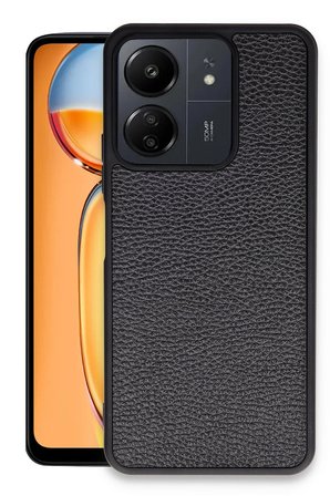 Uray store Xiaomi Redmi 13C Kılıf Aras Deri Kapak - Siyah