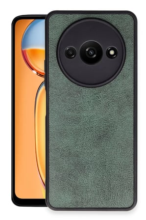 Uray store Xiaomi Redmi A3 4G Kılıf Aras Deri Kapak - Koyu Yeşil