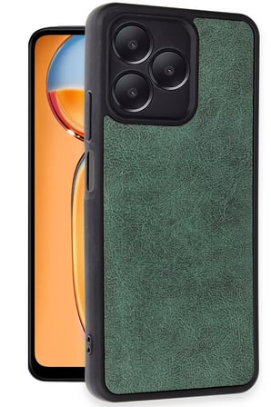 Uray store Realme Note 50 4G Kılıf Aras Deri Kapak - Koyu Yeşil