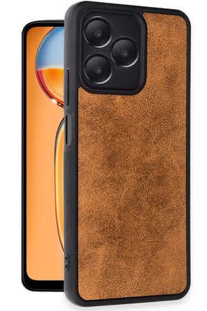 Uray store Realme Note 50 4G Kılıf Aras Deri Kapak - Taba