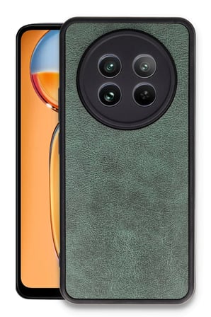 Uray store Realme 12 5G Kılıf Aras Deri Kapak - Koyu Yeşil