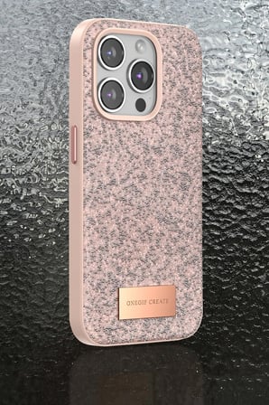 Onegif Apple iPhone 15 Pro Bright Simli Kapak - Derin Mor