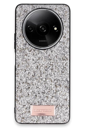 Onegif Xiaomi Redmi A3 4G Bright Simli Kapak - Gümüş
