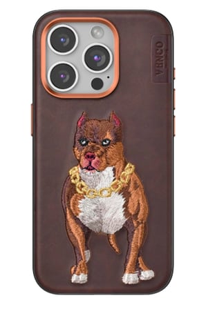 Venco Apple iPhone 15 Pro Perma Desenli Kapak - Kahverengi