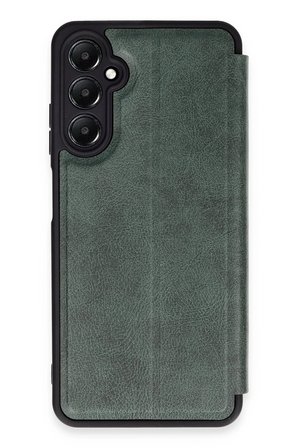Uray store Samsung Galaxy A15 4G Kılıf Flip Cover - Koyu Yeşil