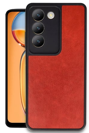 Uray store Vivo V30 Lite 4G Kılıf Aras Deri Kapak - Kırmızı