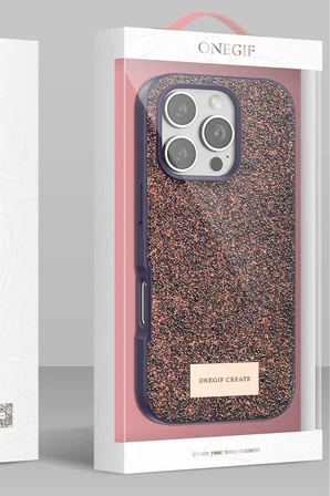 Onegif Apple iPhone 16 Bright Simli Kapak - Gümüş