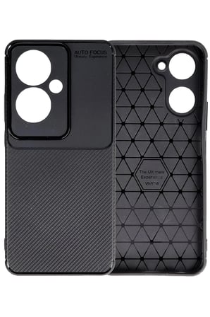Uray store Oppo Reno 11F Kılıf Auto Focus Karbon Kapak - Siyah