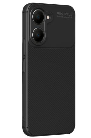 Uray store Vivo Y18 Kılıf Auto Focus Karbon Kapak - Siyah