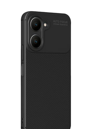 Uray store Vivo Y18 Kılıf Auto Focus Karbon Kapak - Siyah