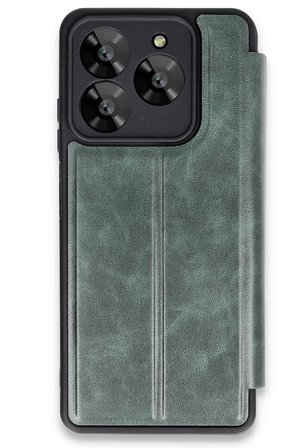 Uray store General Mobile Era 50 Kılıf Flip Cover - Koyu Yeşil