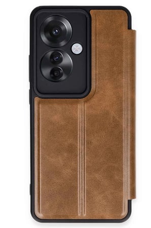 Uray store Oppo Reno 11F Kılıf Flip Cover - Taba