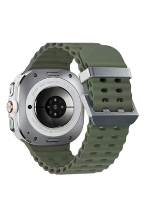 Uray store Watch 7 Ultra KR417 Rug Silikon Kordon - Koyu Yeşil