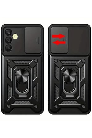 Uray store Samsung Galaxy S24 FE Pars Lens Yüzüklü Silikon - Lacivert