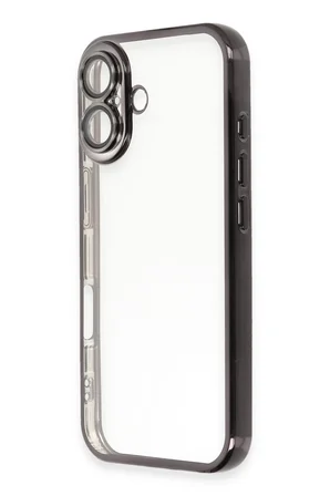 Uray store Apple iPhone 16 Plus Kılıf Razer Lensli Silikon - Siyah