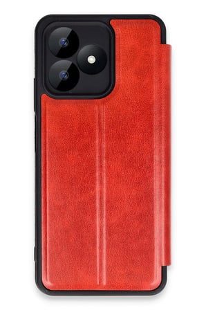 Uray store Realme Note 50 4G Kılıf Flip Cover - Kırmızı