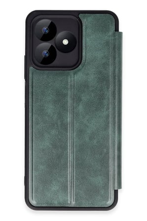 Uray store Realme Note 50 4G Kılıf Flip Cover - Koyu Yeşil