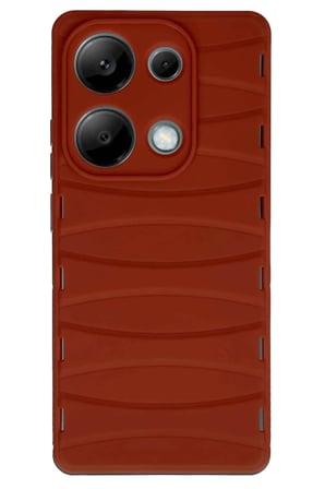 Uray store Xiaomi Redmi Note 13 Pro 4G Kılıf Bibercas Silikon Kapak - Kırmızı