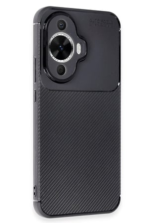 Uray store Huawei Nova 12S Kılıf Auto Focus Karbon Kapak - Siyah