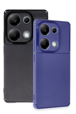 Uray store Xiaomi Redmi Note 13 Pro 4G Kılıf Auto Focus Karbon Kapak - Lacivert
