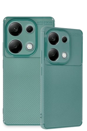 Uray store Xiaomi Redmi Note 13 Pro 4G Kılıf Auto Focus Karbon Kapak - Koyu Yeşil