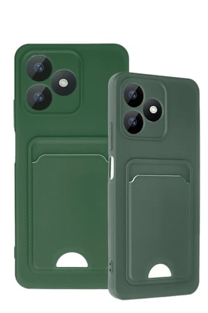 Uray store Realme Note 50 4G Kılıf Kelvin Kartvizitli Silikon - Koyu Yeşil